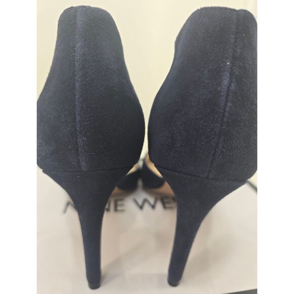 Nine West Nina Su Navy Suede Pumps Size 7.5 Medium With Box - Picture 7 of 8